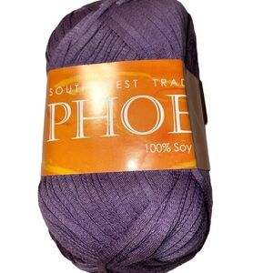 South West Trading Company Phoenix Soy Silk Worsted Tape Yarn SWTC Purple